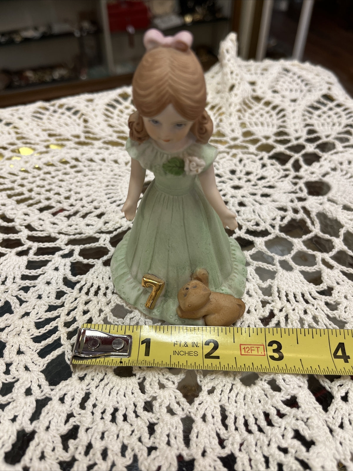 Enesco Growing Up birthday girls figurine blonde 7, cake topper