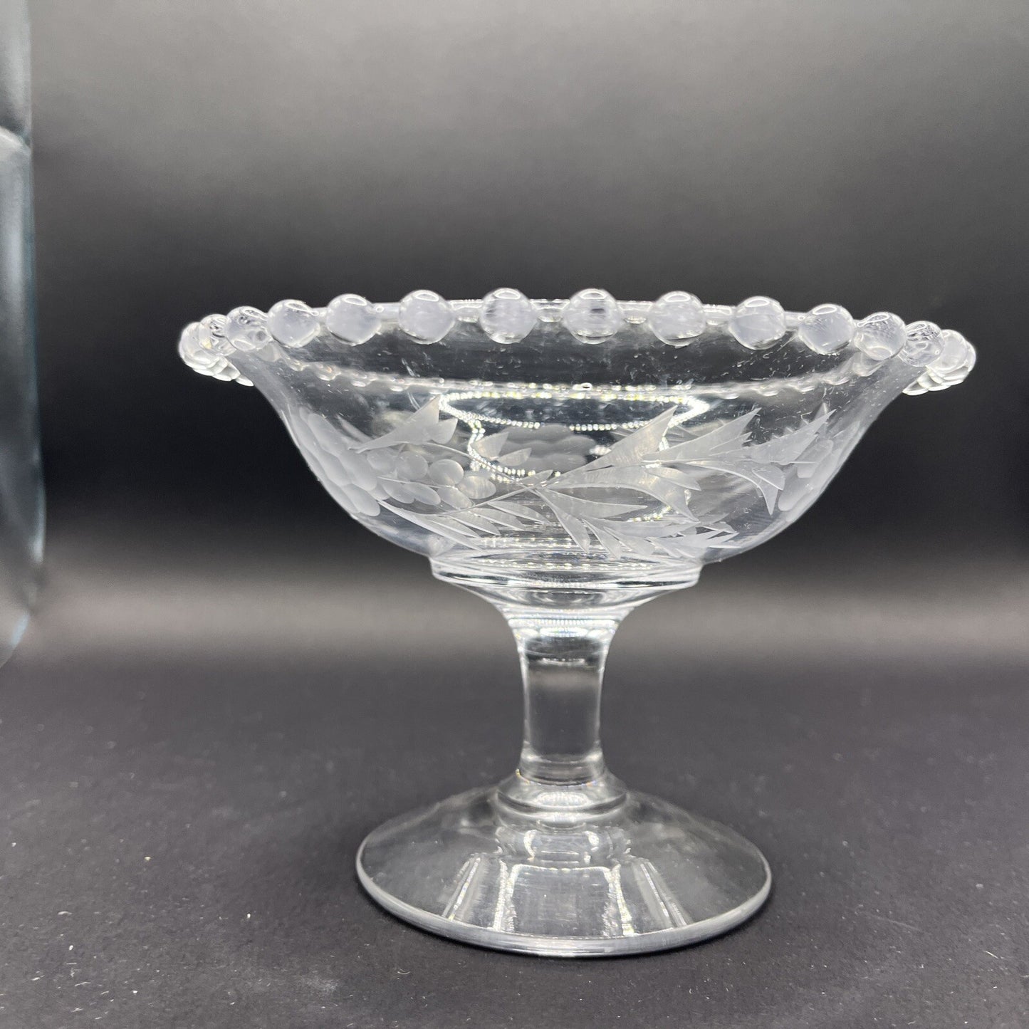Imperial Glass Candlewick Etched Bowl with Pedestal