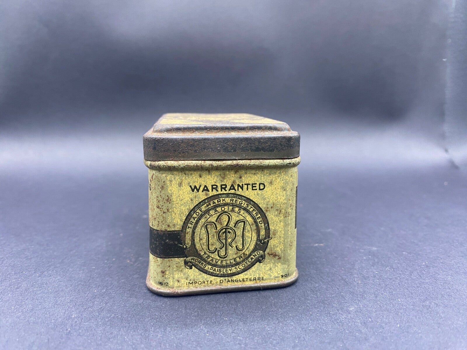 Vintage Eadies' Improved Ring Travellers Advertising Litho Print Med Tin Metal