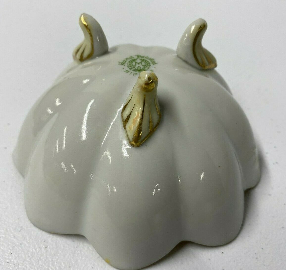 Footed Nippon Fruit Berry Bowl Hand Painted gold embossed detail 