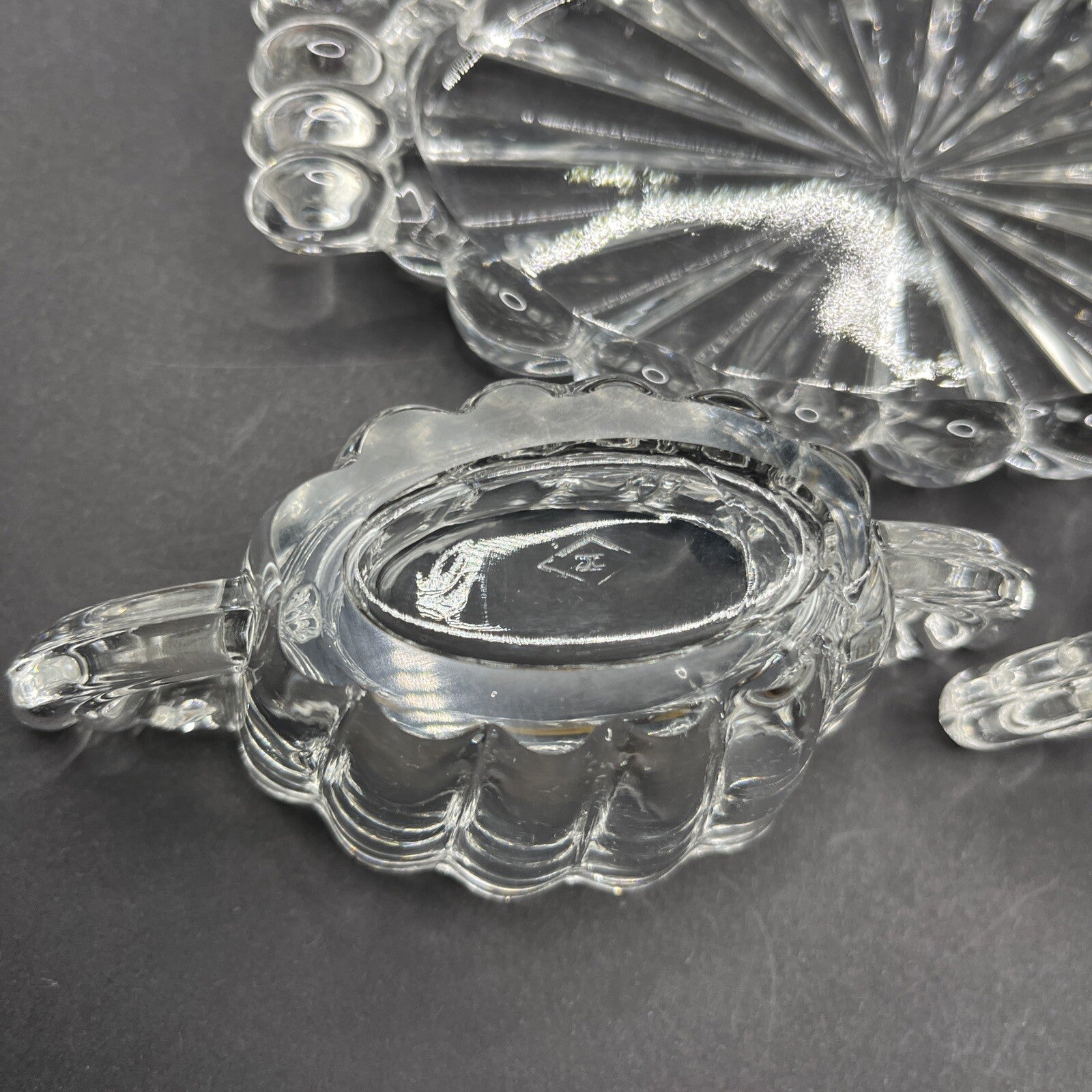 Heisey Glass Co Antique Cream & Sugar With Tray.