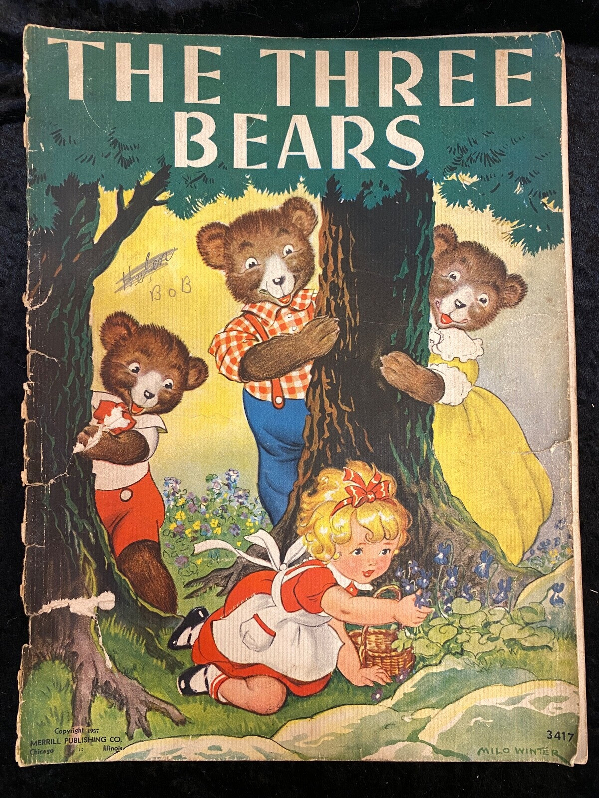 Three Bears Book 3417 Merrill Publishing Co 1937 Children's Story