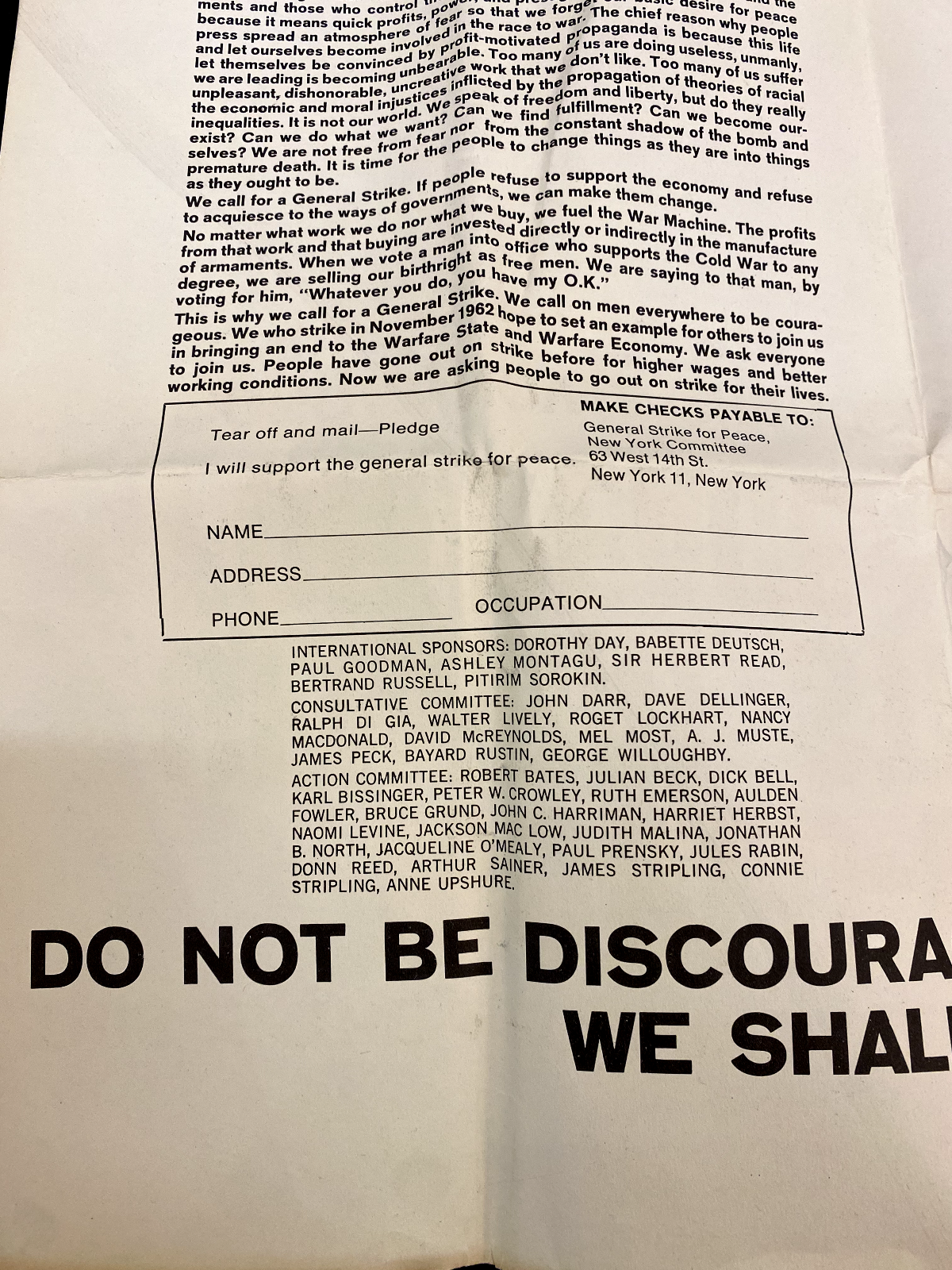 1962 Nuclear Weapons Test Ban Pamphlet No Nukes Strike For Peace 60s Peace