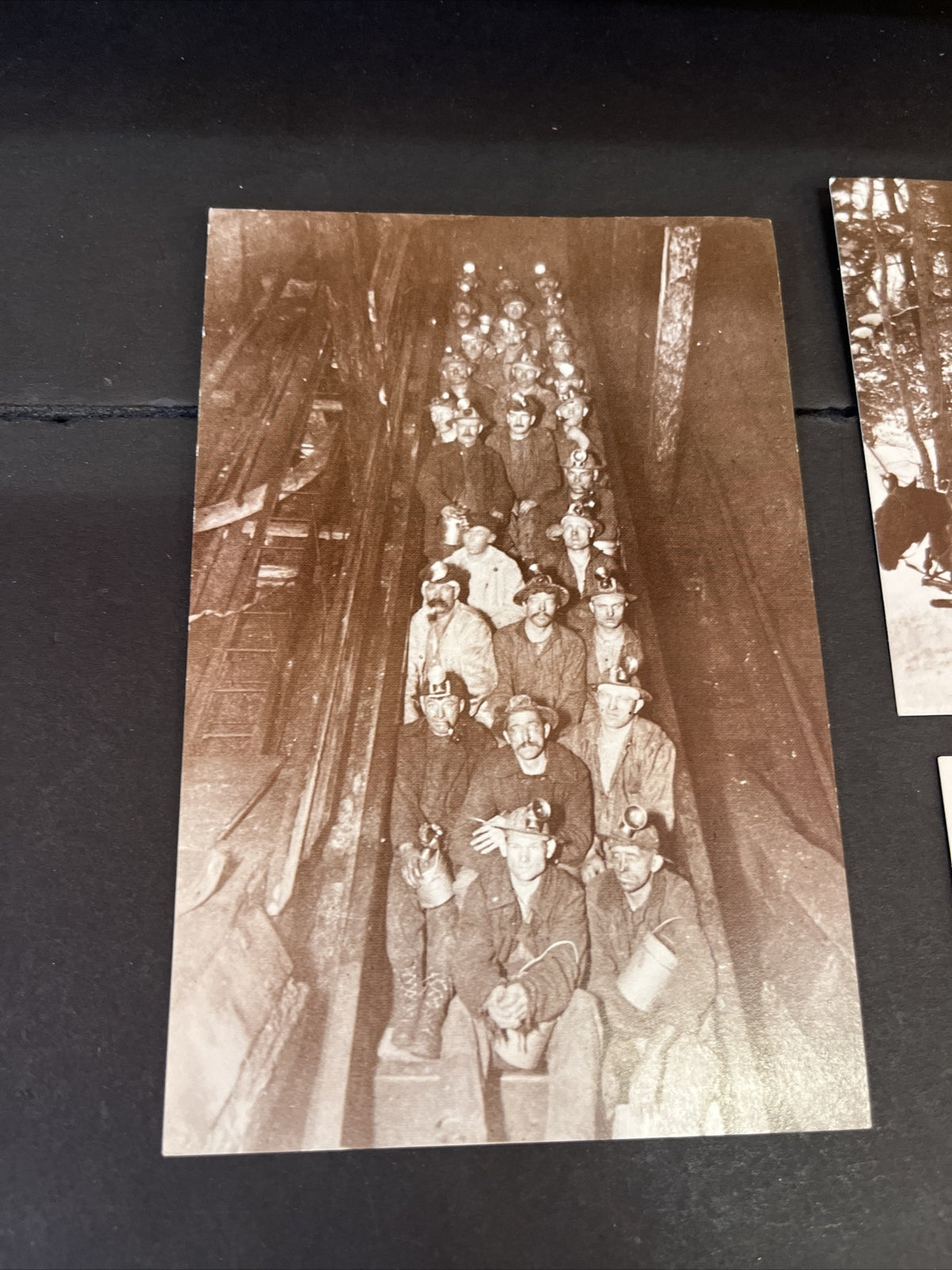 Postcards Lot Of 5, Coal Mine Logging Horse Drawn, Ship On Lake Superior