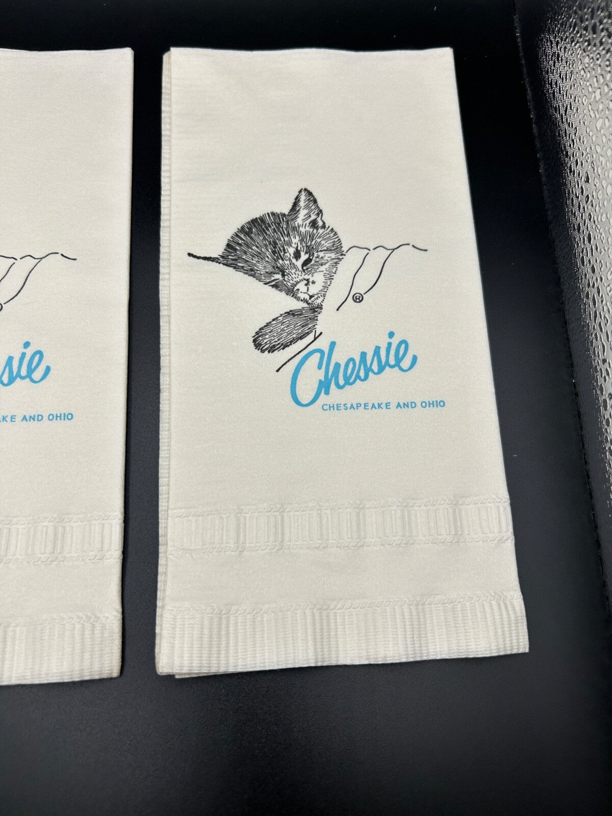 LOT OF 3 CHESSIE Paper Napkins CHESAPEAKE & OHIO RAILROAD Ludington MICHIGAN MI