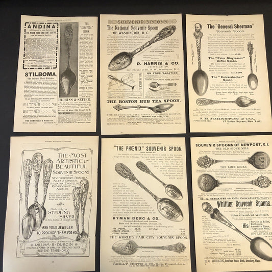 Spoons - 6 Pages -1891 Harpers Magazine Advertisements Ads