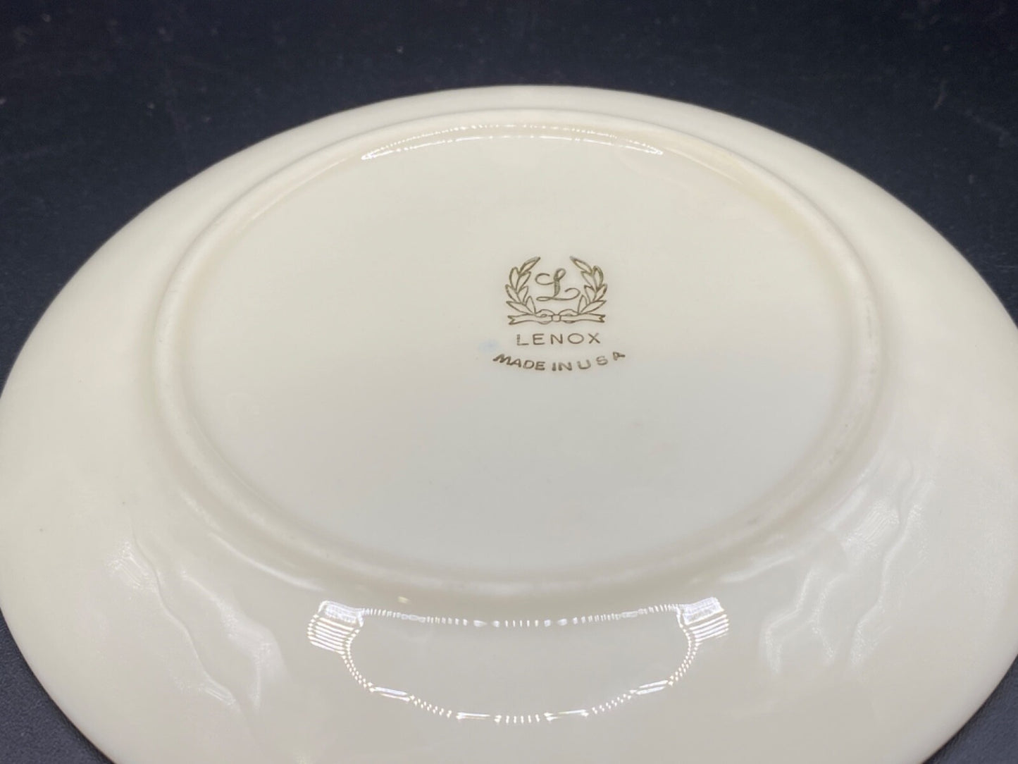 4" Lenox  Butter Plate with Scalloped Gold & Ivory Jewelry Trinket Candle