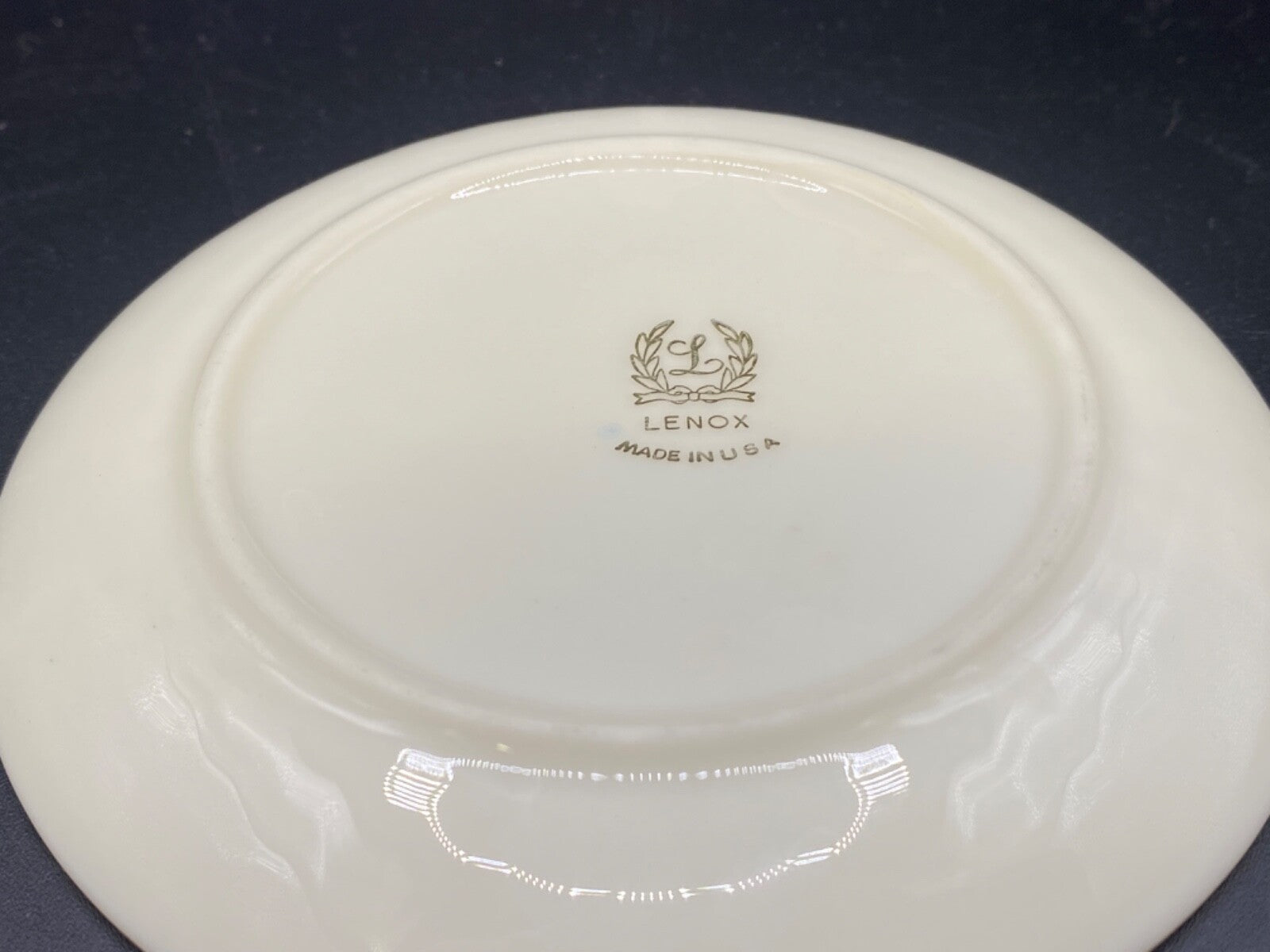 4" Lenox  Butter Plate with Scalloped Gold & Ivory Jewelry Trinket Candle