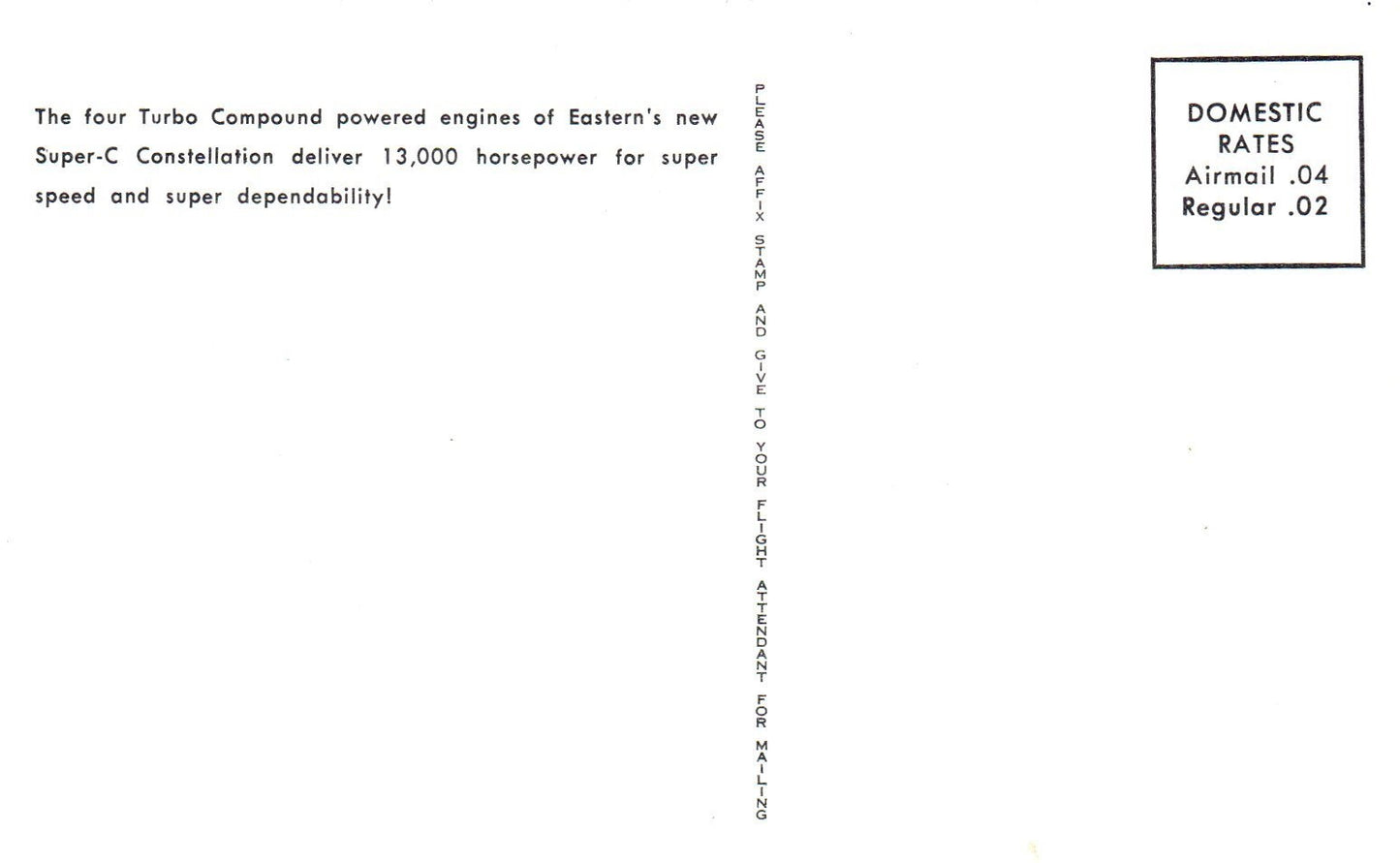 The Silver Falcon "The World's Most Advanced Twin-Engine Airliner" Postcard