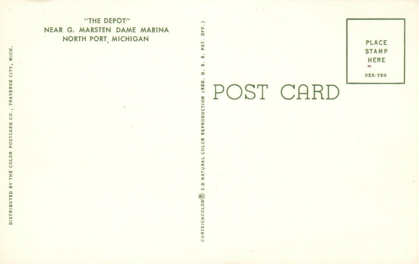 The depot Near G. Marsten Dame Marina North Port Michigan Mich MI Postcard