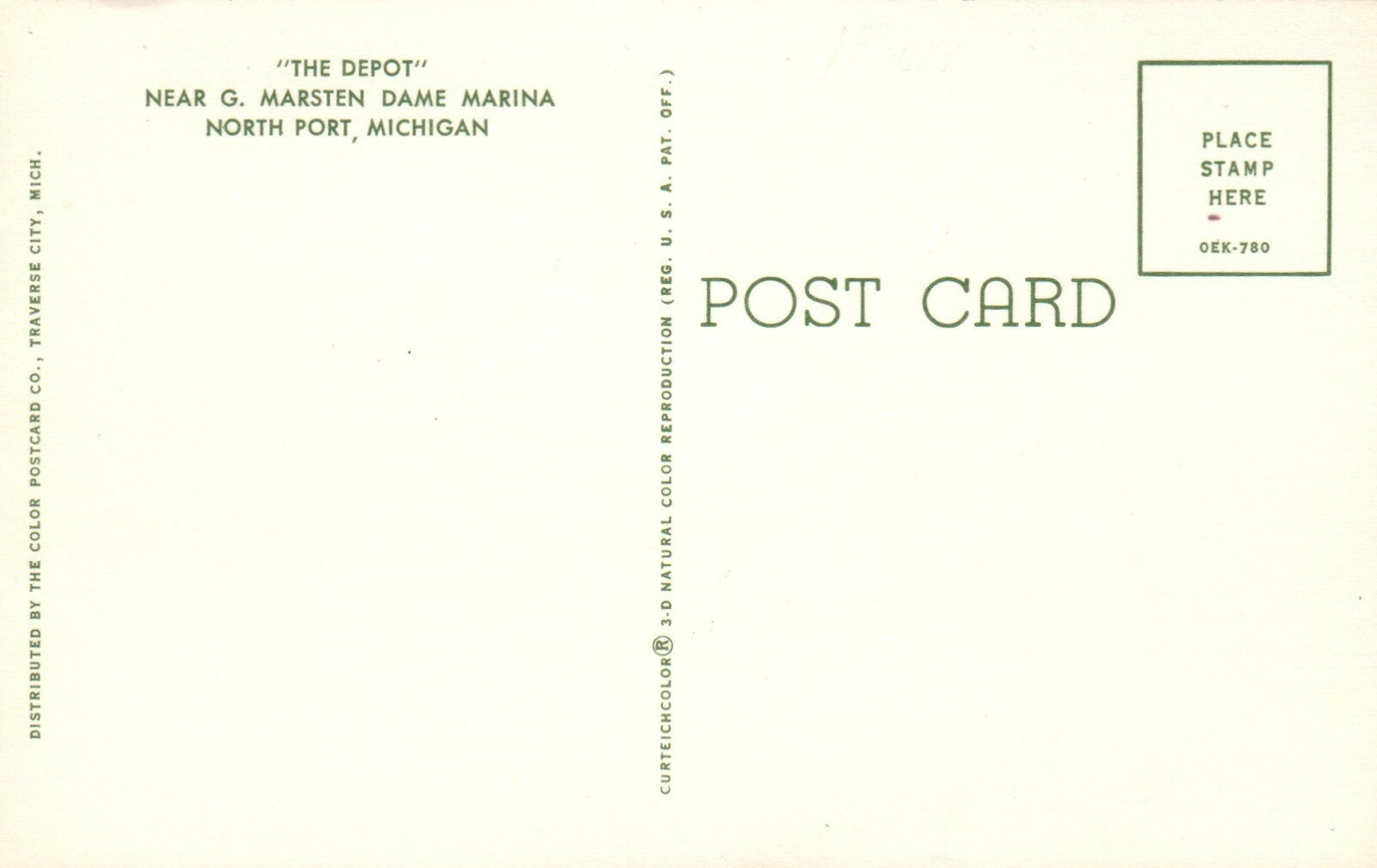 The depot Near G. Marsten Dame Marina North Port Michigan Mich MI Postcard