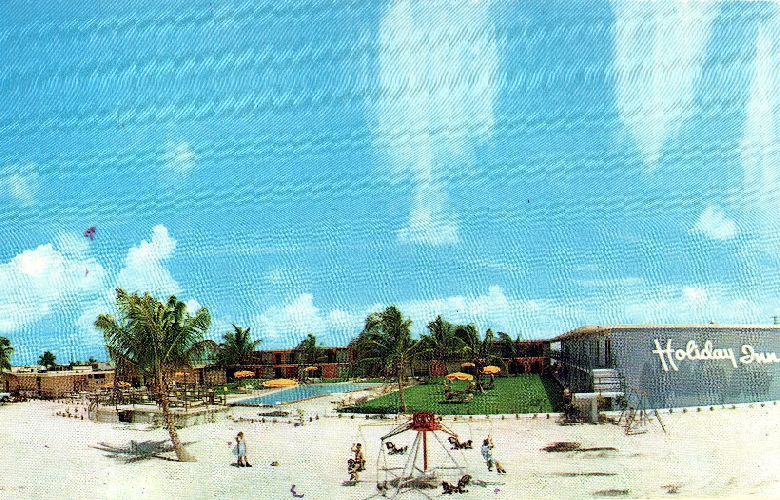 Holiday Inn Key West Florida Playground Children Palm Tree Hotel Motel Postcard
