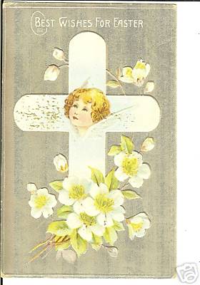 Beautiful Easter Angel Child Cross Postcard