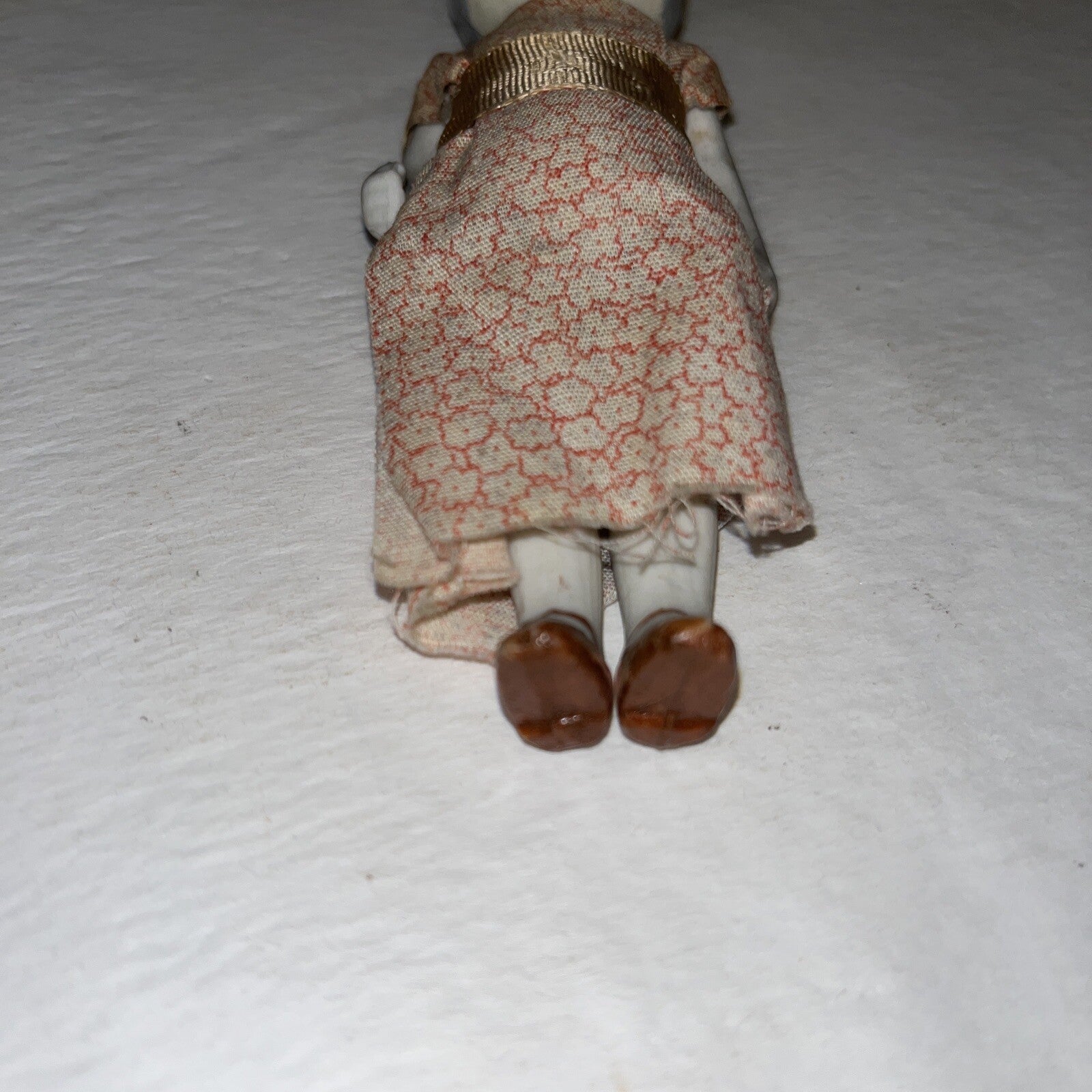 VINTAGE 4" ALL BISQUE GRANDMA DOLL -PAINTED GLASSES- JAPAN