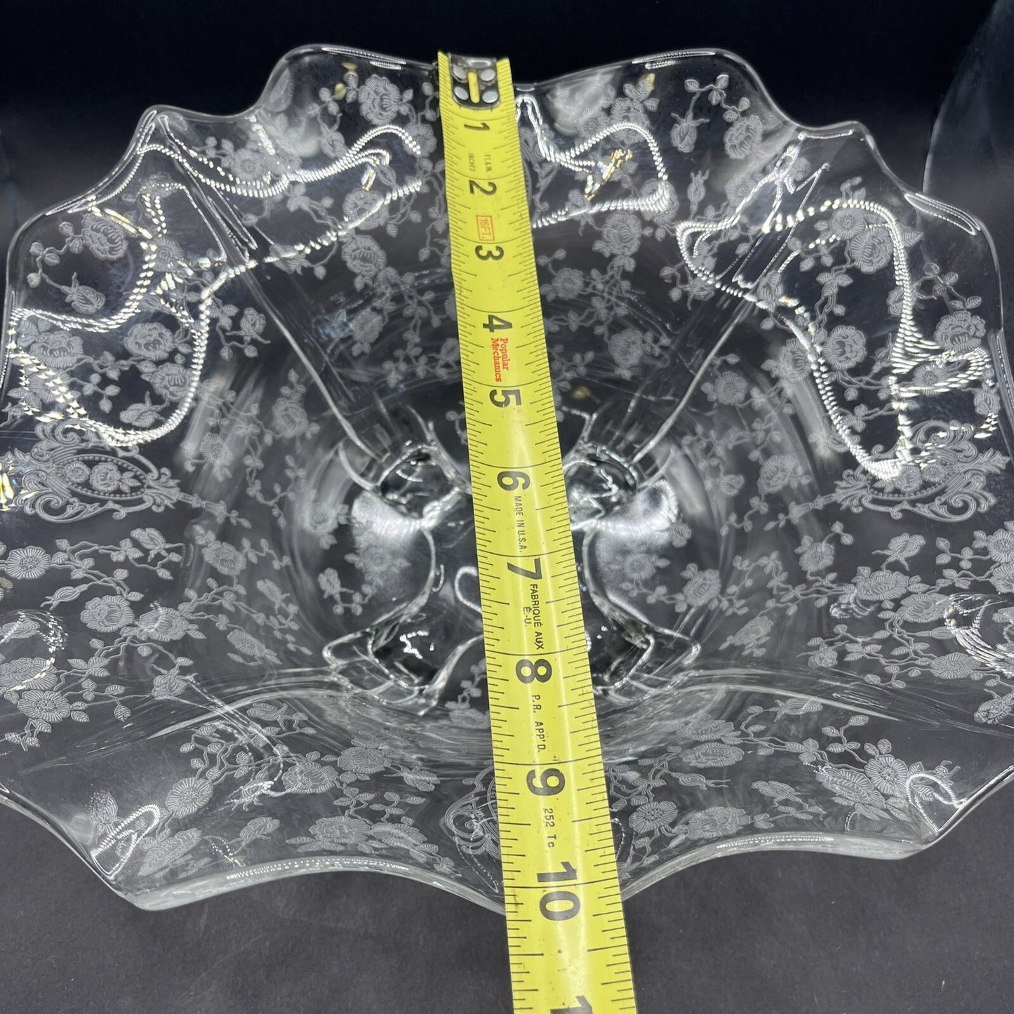 ROSEPOINT 12" FOOTED CENTERPIECE SERVING BOWL Cambridge Glass Co VTG