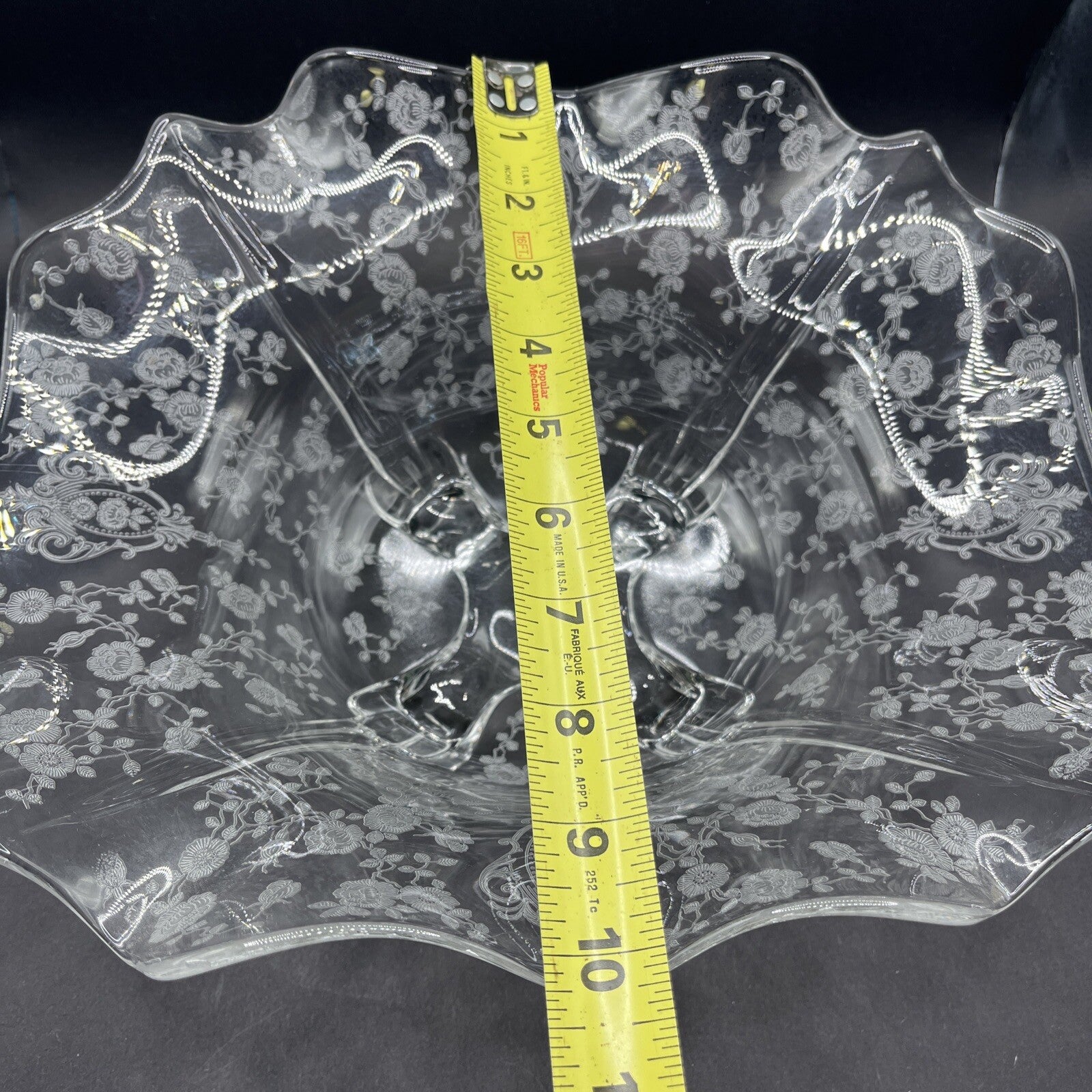 ROSEPOINT 12" FOOTED CENTERPIECE SERVING BOWL Cambridge Glass Co VTG