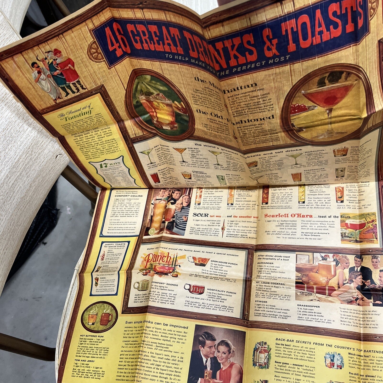 Vintage Drinks & Toasts Supplement And POSTER Chicago Tribune 1968