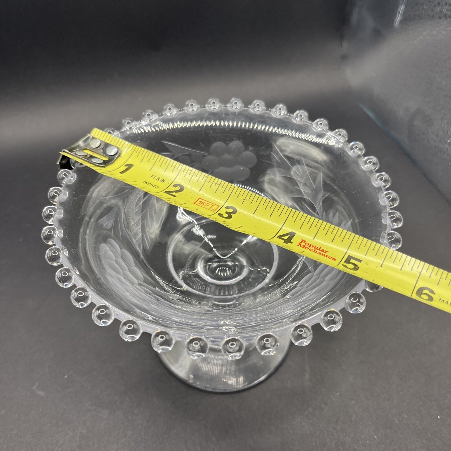 Imperial Glass Candlewick Etched Bowl with Pedestal