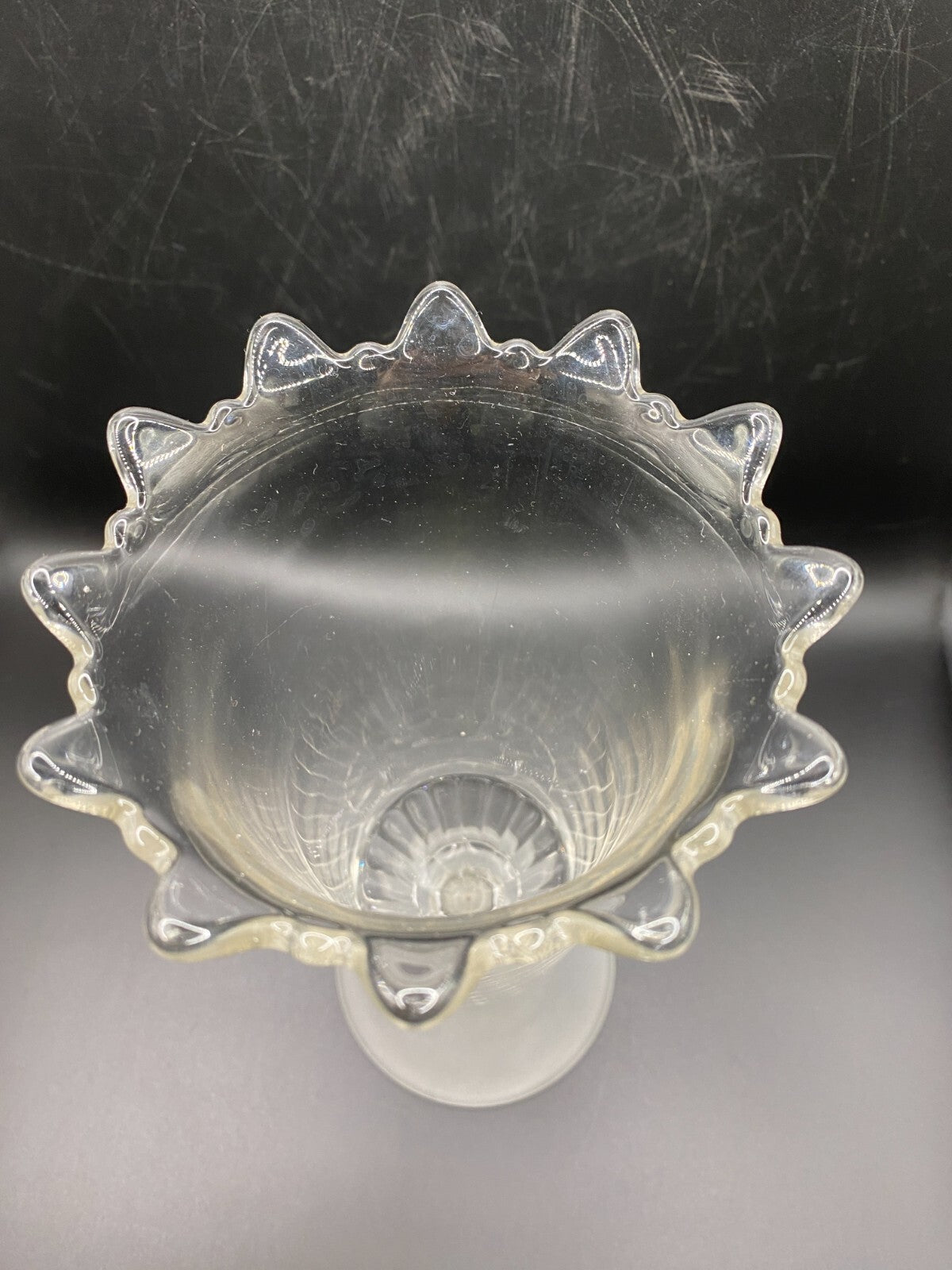 EAPG Three Faces Footed Frosted Celery or Spooner 9.25"