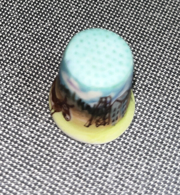 Vintage Cripple Creek Arizona Thimble Hand Painted Ceramic By Marlow