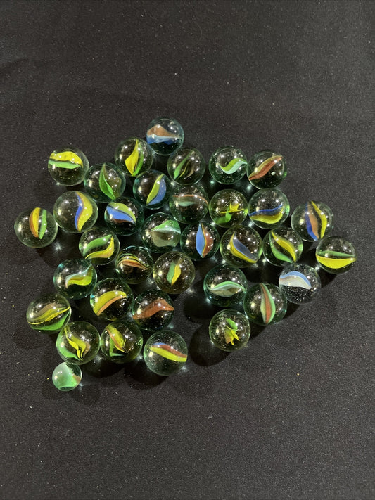 Vintage Lot of 35 Cat’s Eye Marbles.
