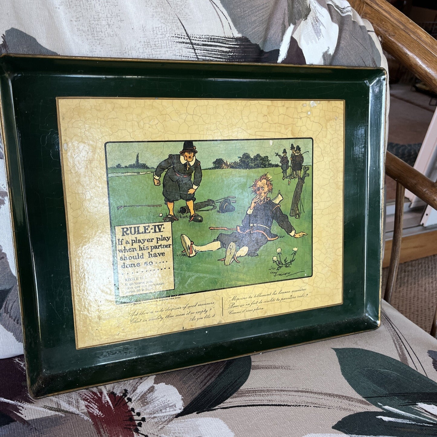 Vintage Print Rules of Golf, Charles Crombie, RULE IV