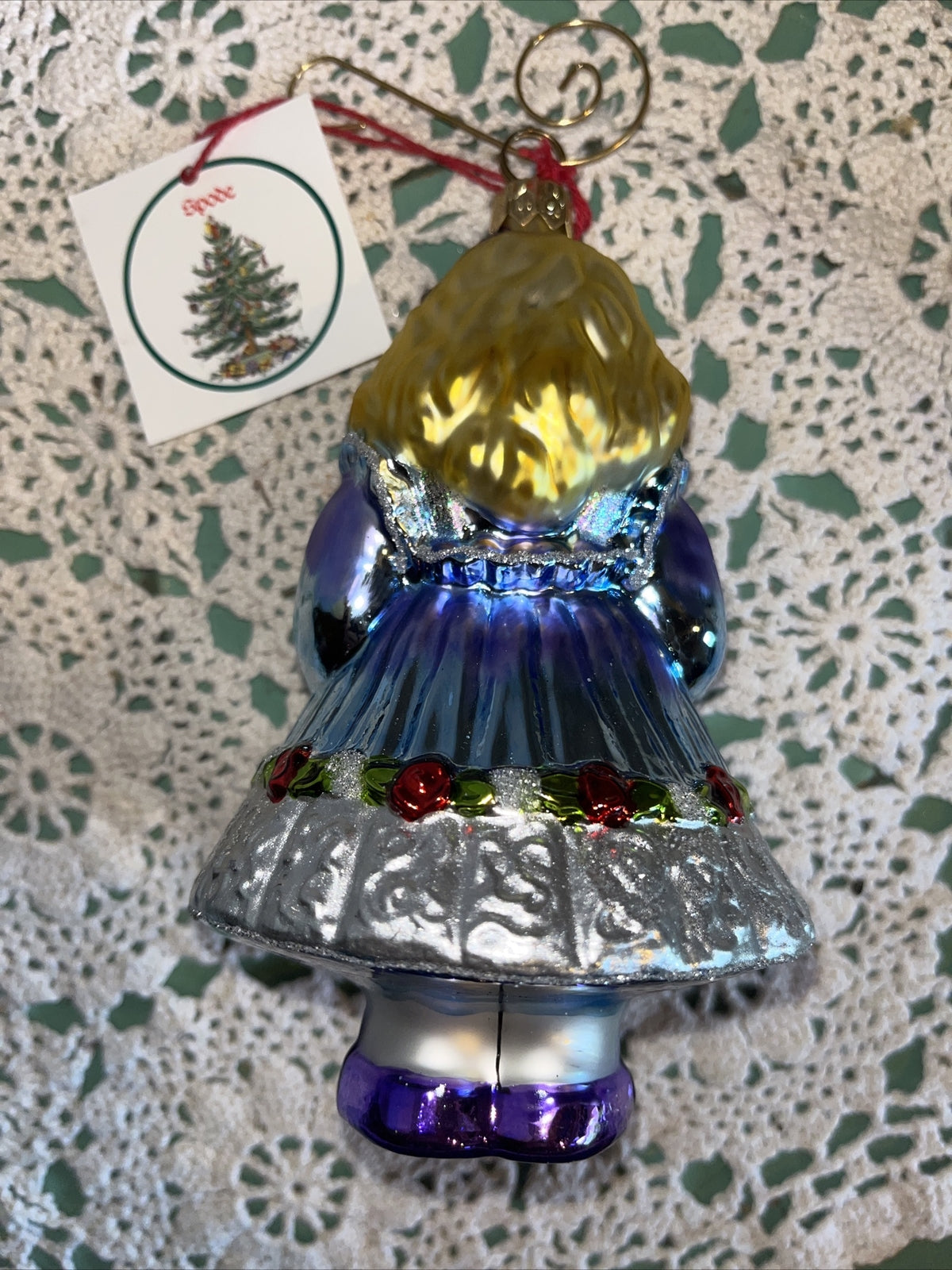 Vintage Spode Slavic Treasures Girl Doll Glass Christmas Ornament