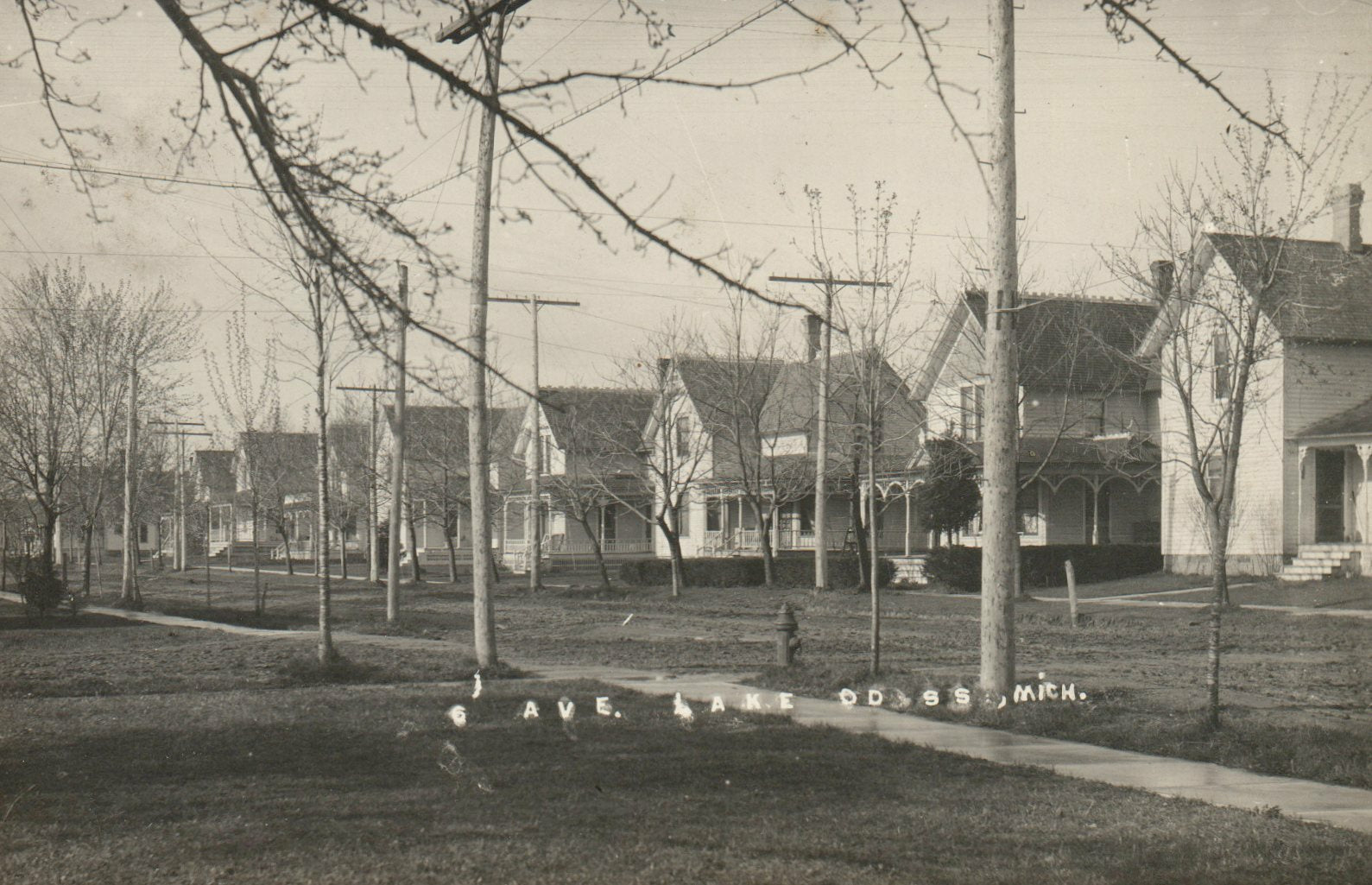 Real Photo G Avenue Lake Odessa MI Michigan Mich Postcard