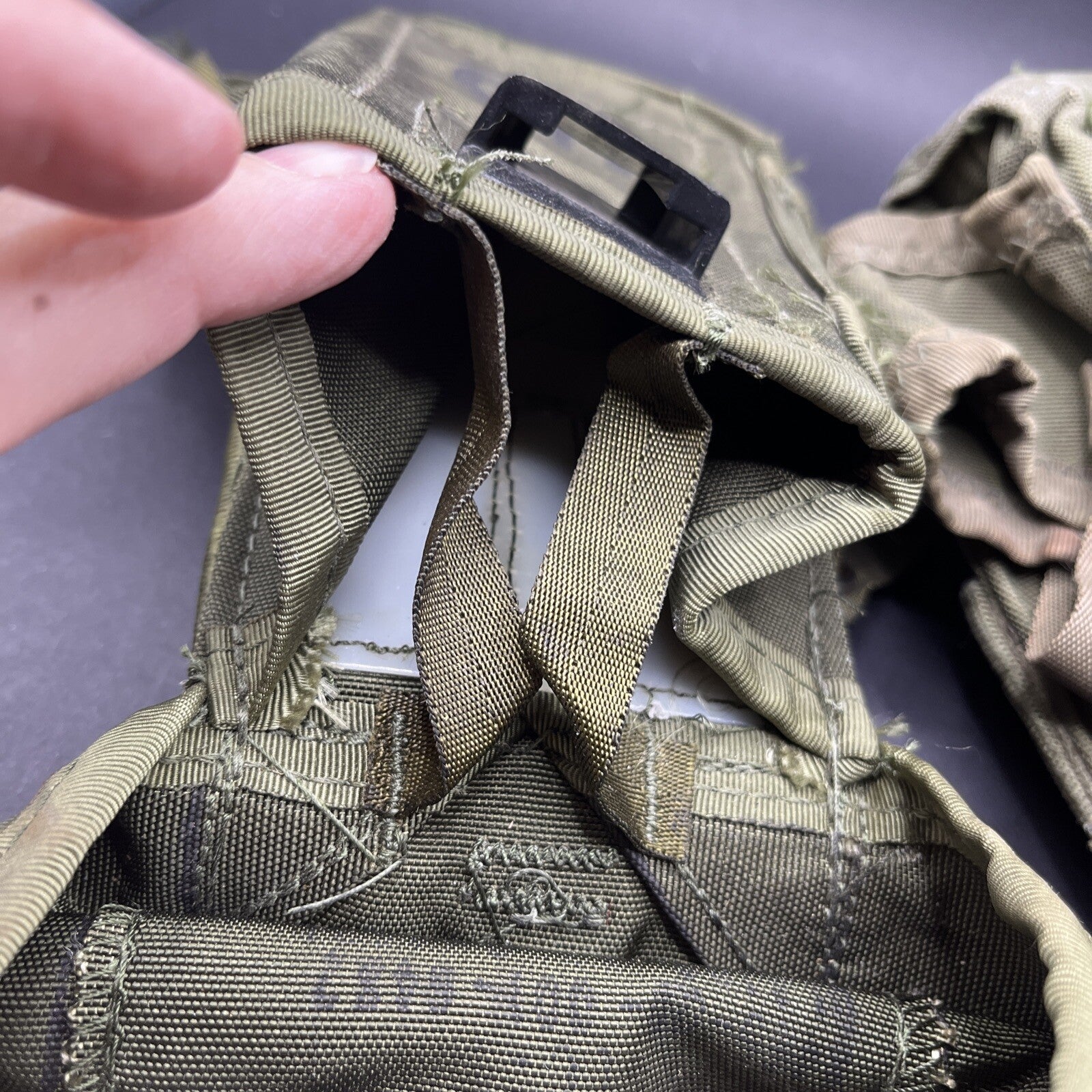 US Military Ammo Pouch Case Small Arms Canvas w/ Alice Clips Lot Of 2