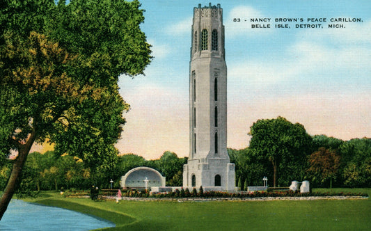 Nancy Brown Peace Carillon Belle Isle Detroit MI Michigan Postcard