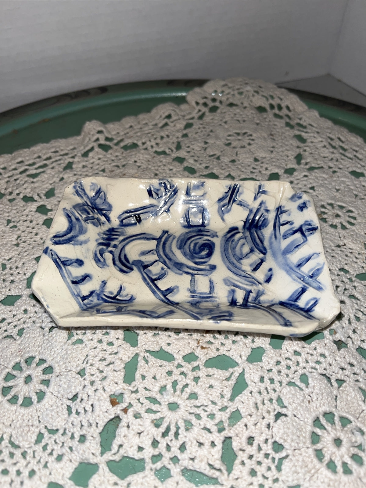 Studio Art Pottery Trinket Dish / Soap Dish  USA Made 6”