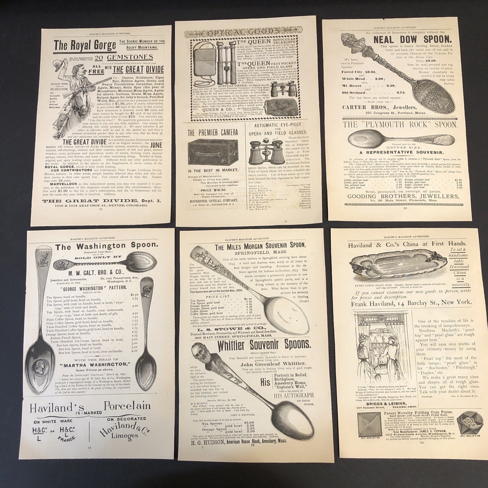 Spoons - 6 Pages -1891 Harpers Magazine Advertisements Ads