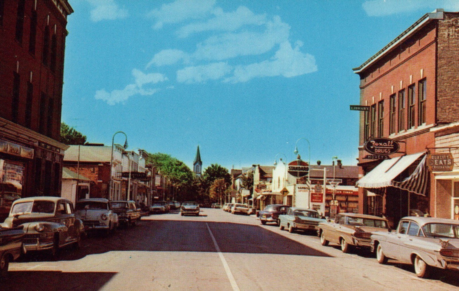 Harbor Springs Main Street Old Cars MI Michigan Mich Postcard
