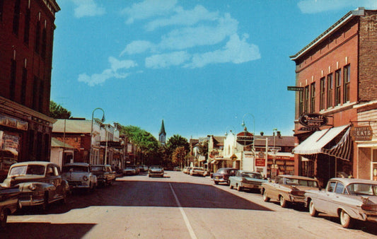 Harbor Springs Main Street Old Cars MI Michigan Mich Postcard