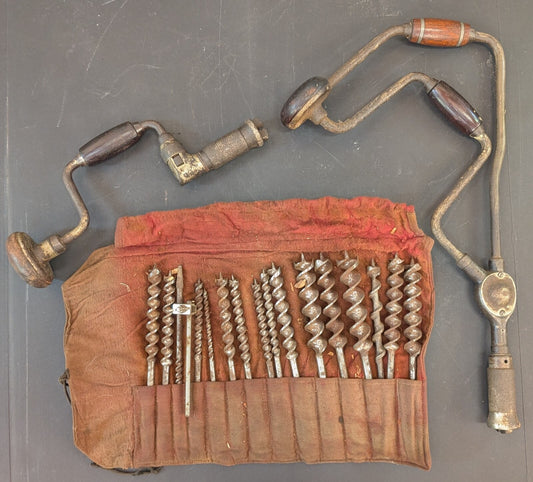 Stanley Corner BIT Brace Drill No 993 Hand Drill 919 Russell Jennings Auger Bits