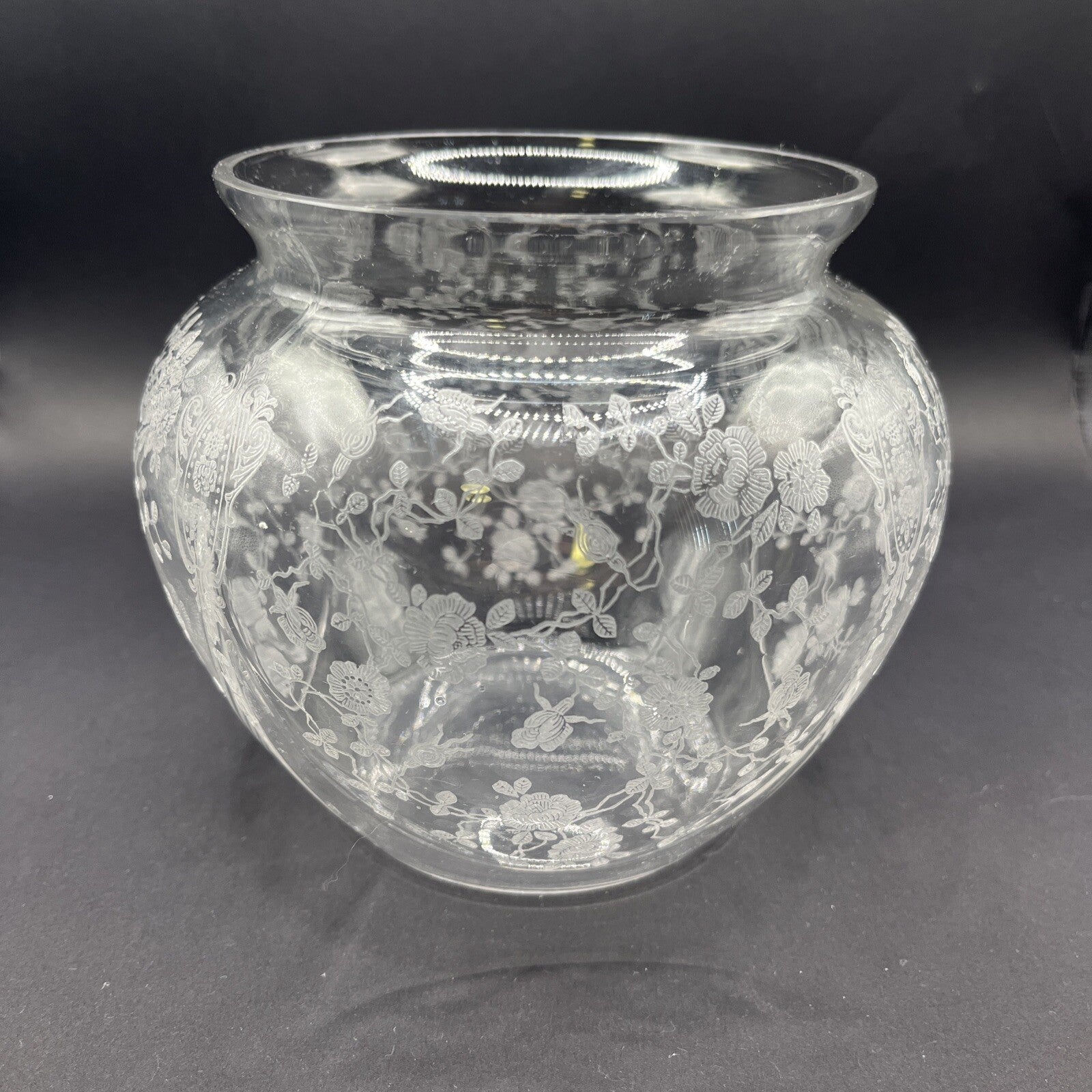Cambridge Rose Point  Clear 6 ¼” Globe Vase