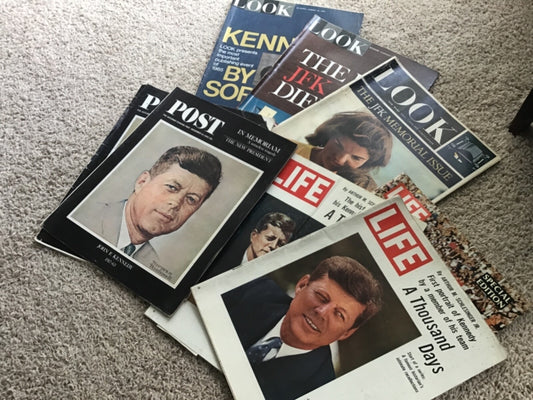 Lot of 8 Vintage John Fitzgerald Kennedy JFK President LIfe Post Look Magazines