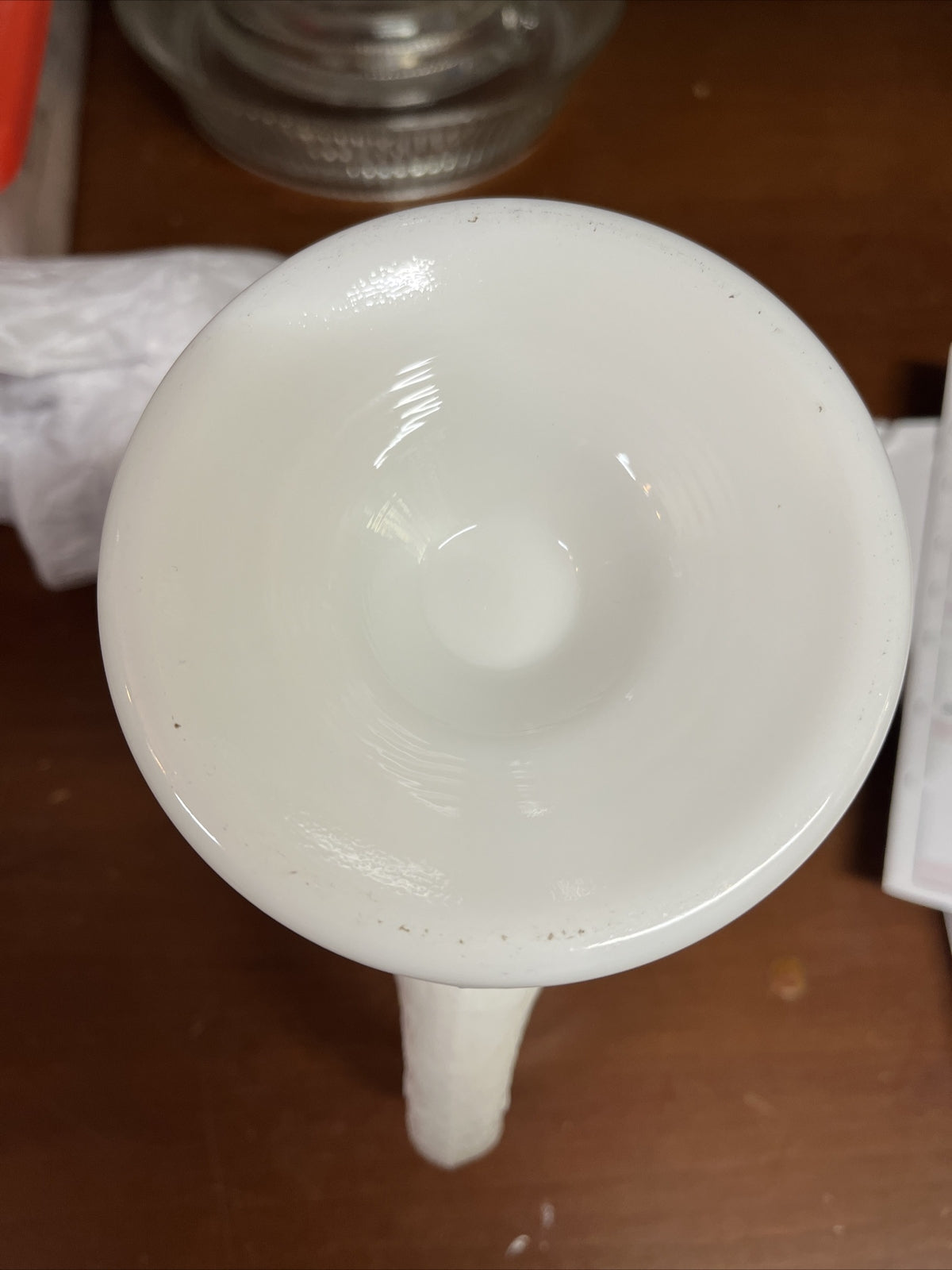 Vintage Westmoreland White Milk Glass Pitcher Grapes Paneled 3 1/2 Cups Heavy