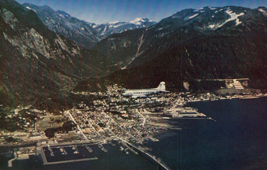 Clipper Over Juneau Alaska Airplane Postcard