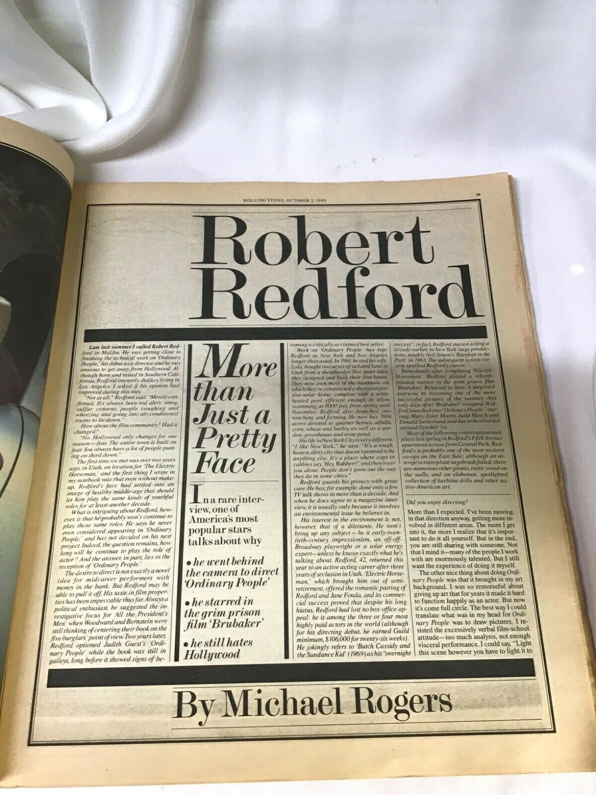 Rolling Stone Magazine Issue 327 October 2nd 1980 Robert Redford Vintage