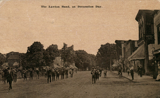 1913 The Lawton Band on Decoration Day Mich Michigan MI 