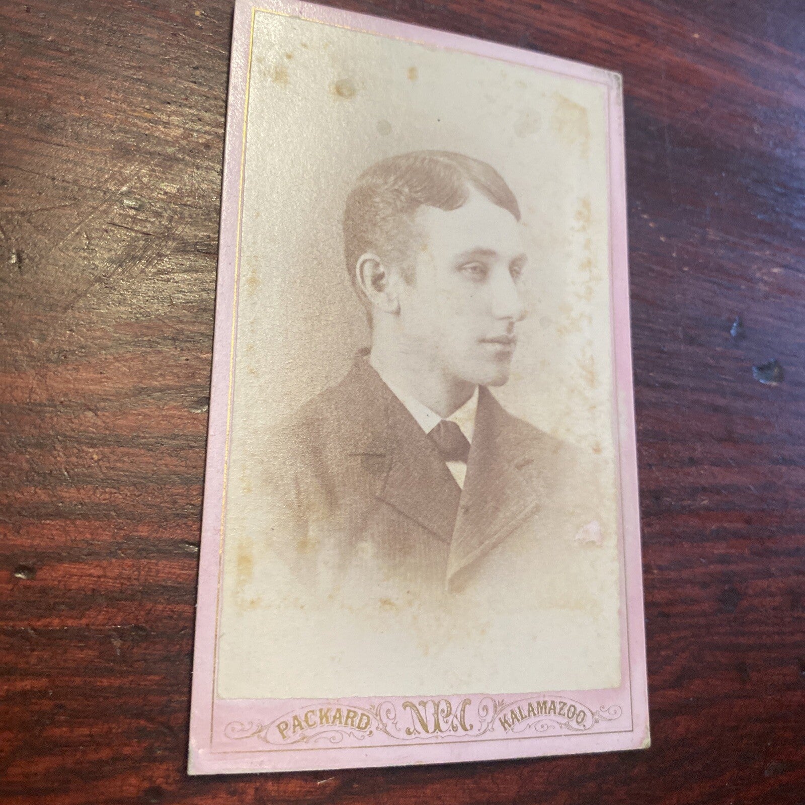 1877 Real Photo Victorian Young Gentleman  CDV Packard Kalamazoo Mi Michigan 