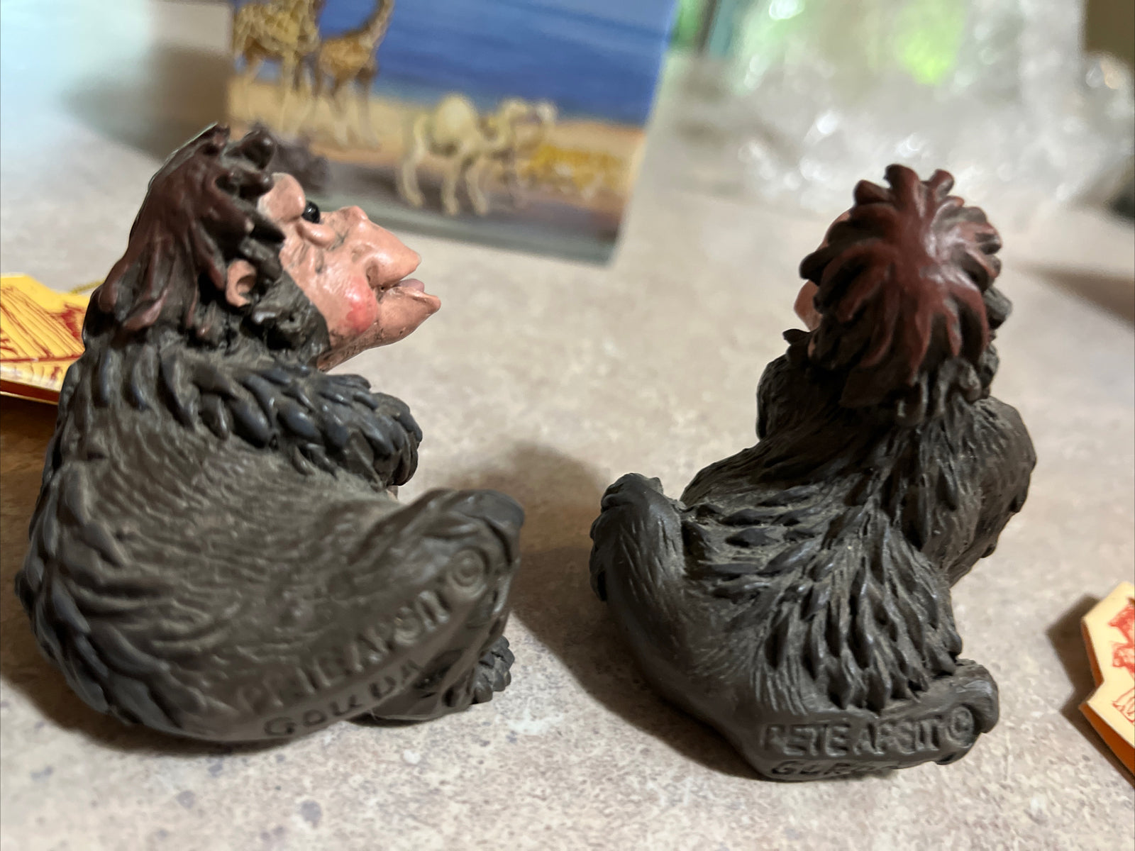 Holy Herd Noah's Ark GORILLA  "Gouda & Gordo“ With Tag Pete Apsit LOT OF 2