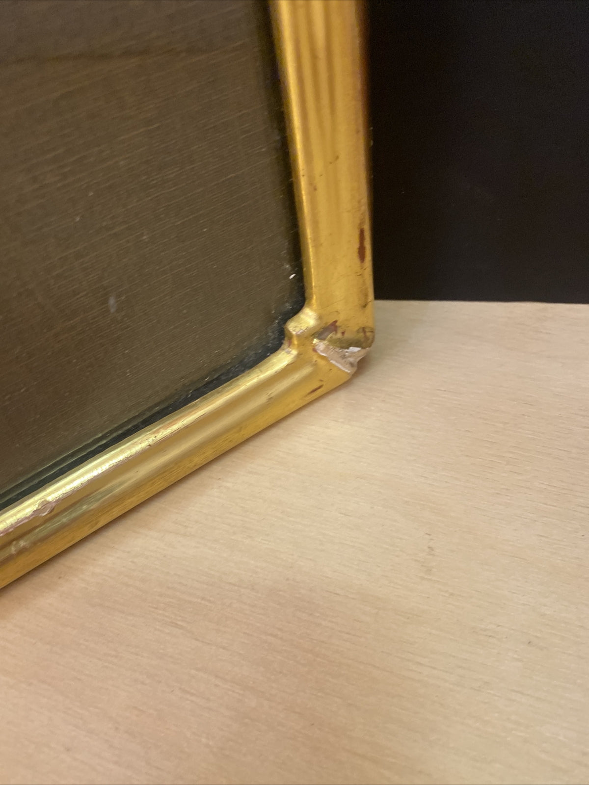 1920's 24" x 18.5"Chinese Gold Framed  & Matted Water color print 2 of 2