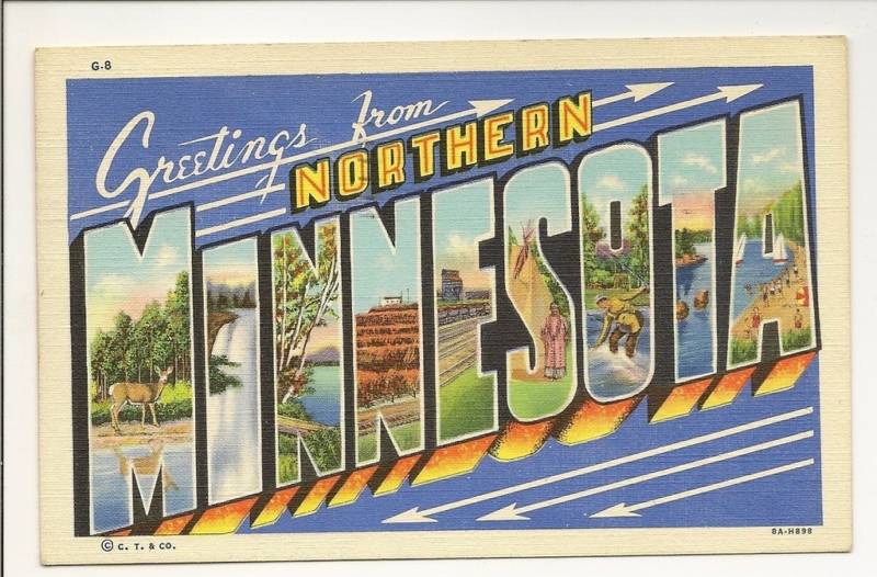 Large Letter Northern Minnesota Postcard MN