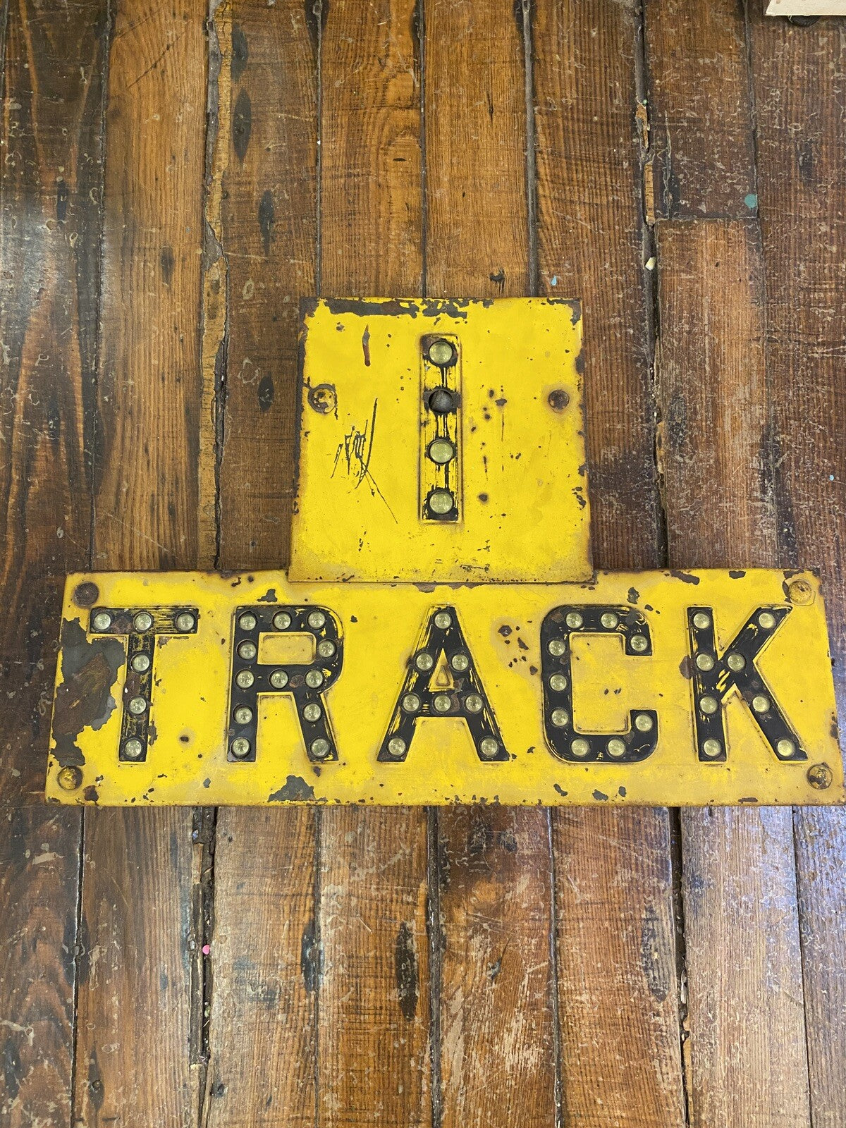 RARE Old Railroad Green Glass Cat Eye Marble Reflector 1 Track SIGN