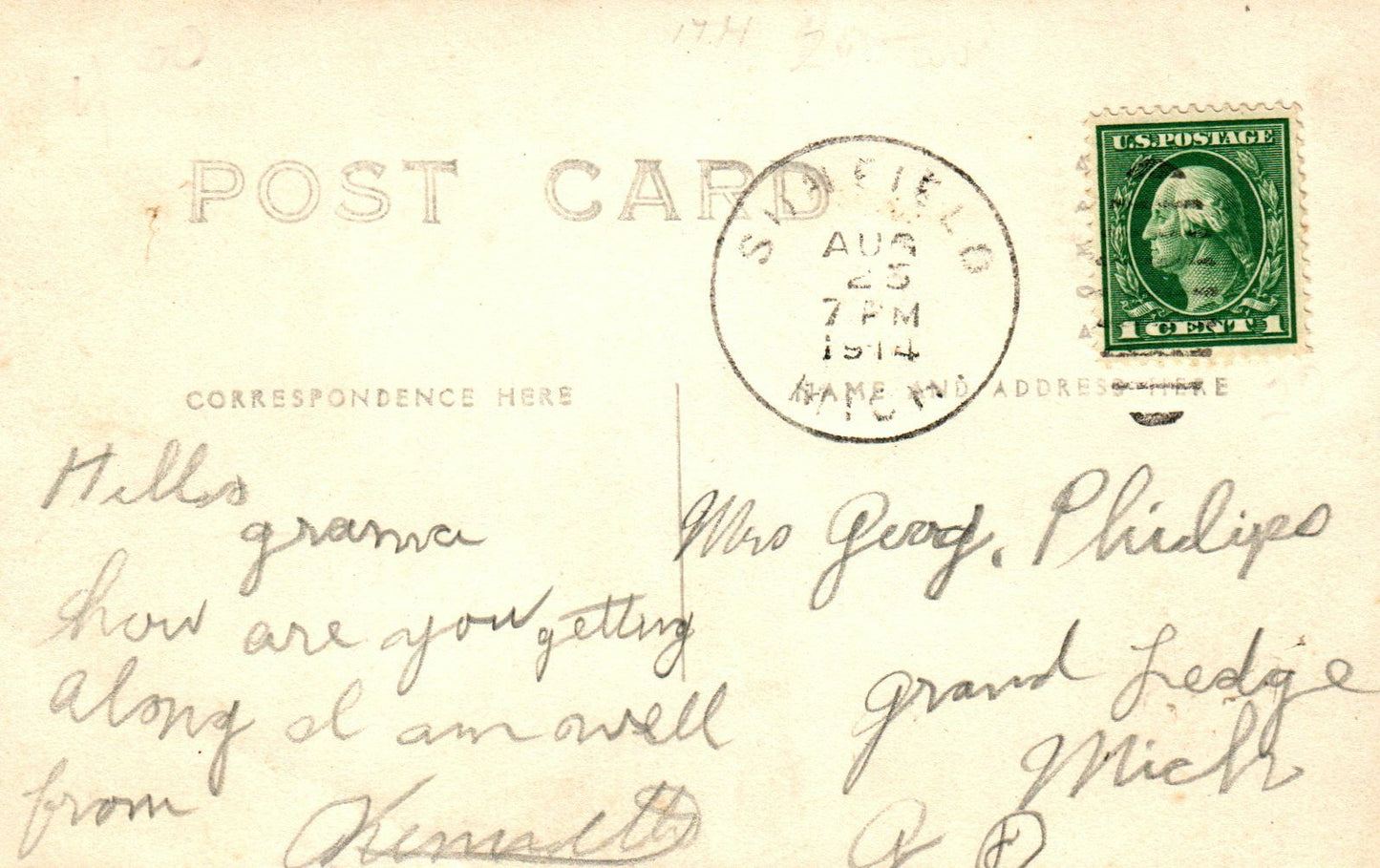 Real Photo Old Main Street Old Cars Sunfield Michigan MI Postcard