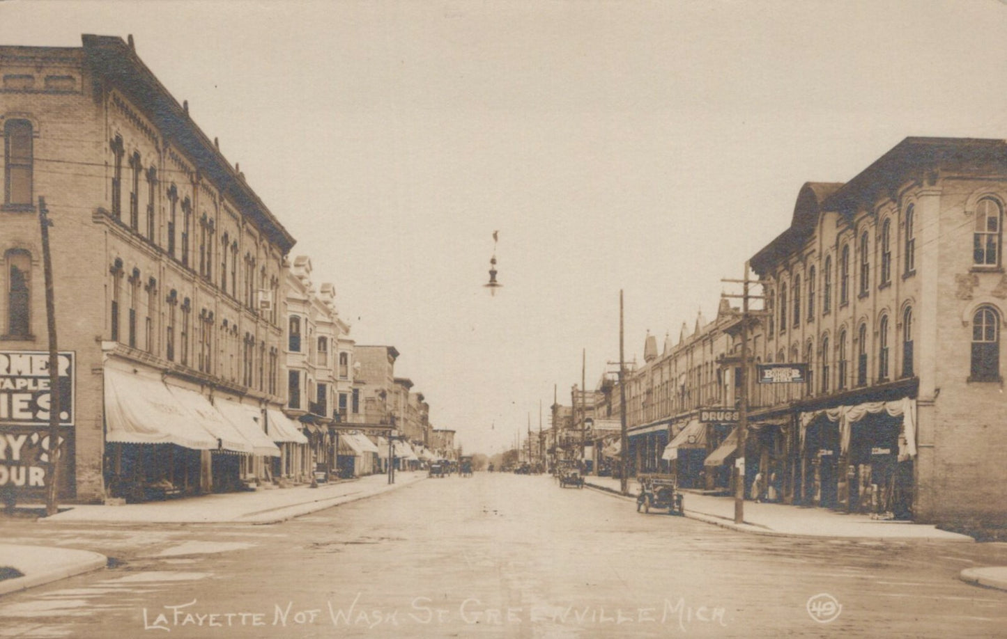 Real Photo Lafayette not Washington St Greenville Michigan MI Mich  Postcard 49