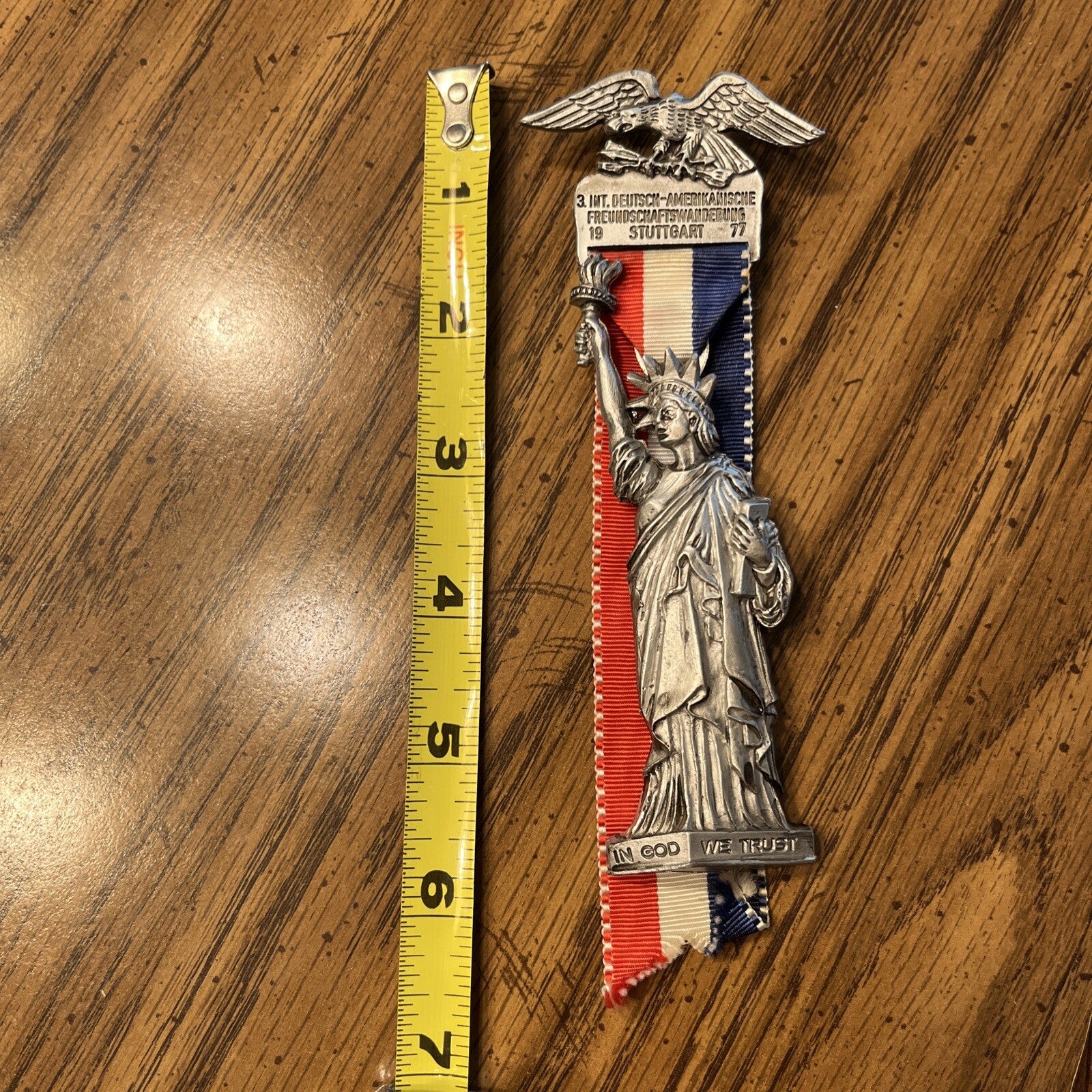 1977 Stuttbart Statue of Liberty Volkslauf. 6.5”