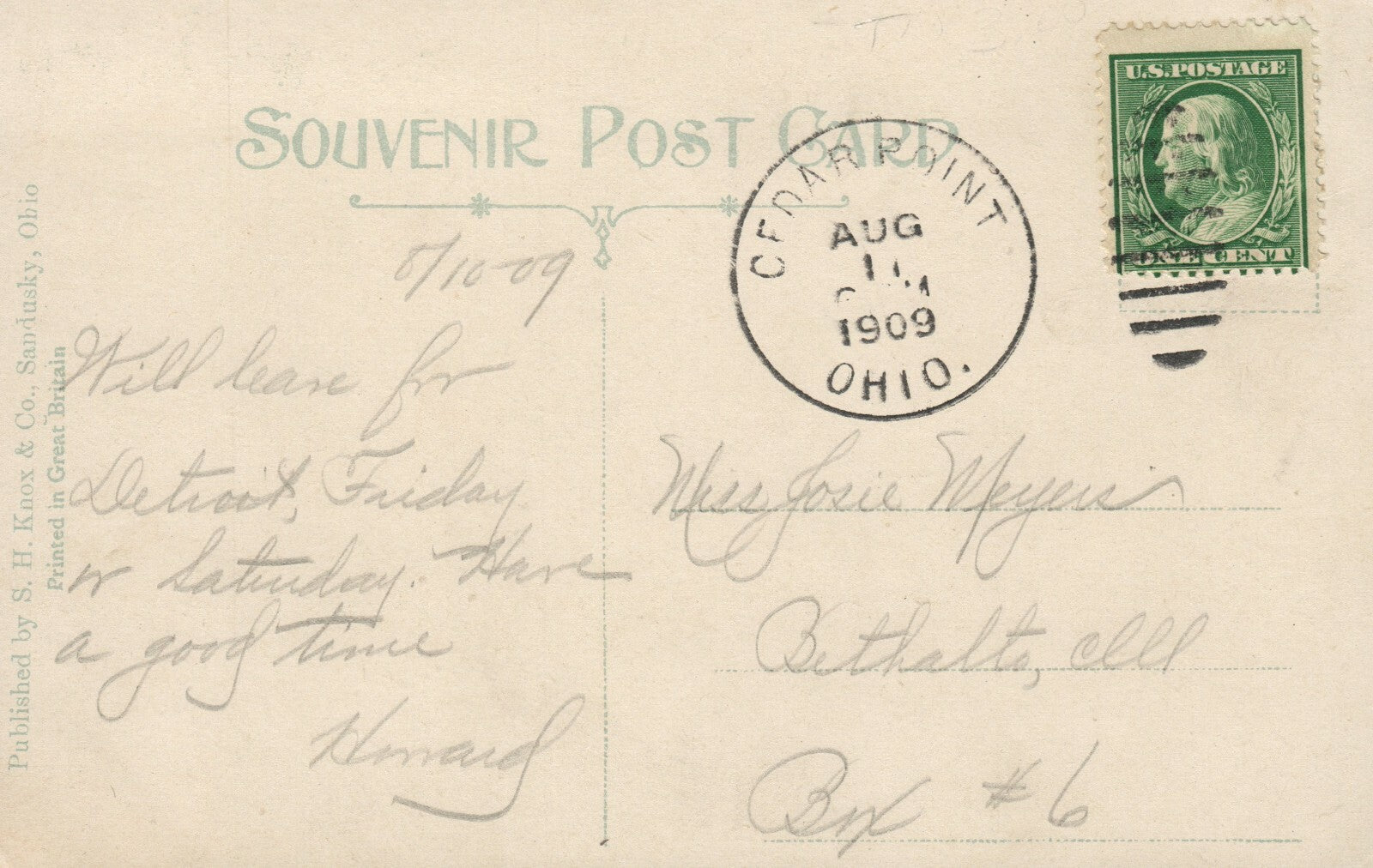 Soldiers Home Sandusky American Flag Street View OH Ohio Postcard